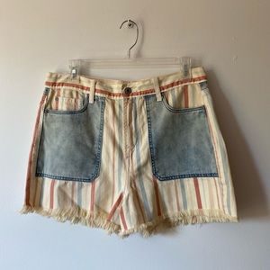 nwt american eagle red white blue high waisted striped shorts